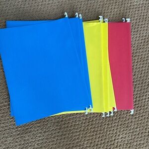 Hanging Folders: Bright Blue, Yellow & Red